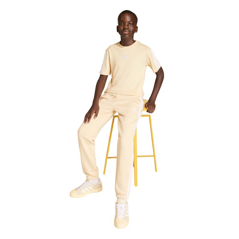 camiseta-adidas-essentials-infantil-bege