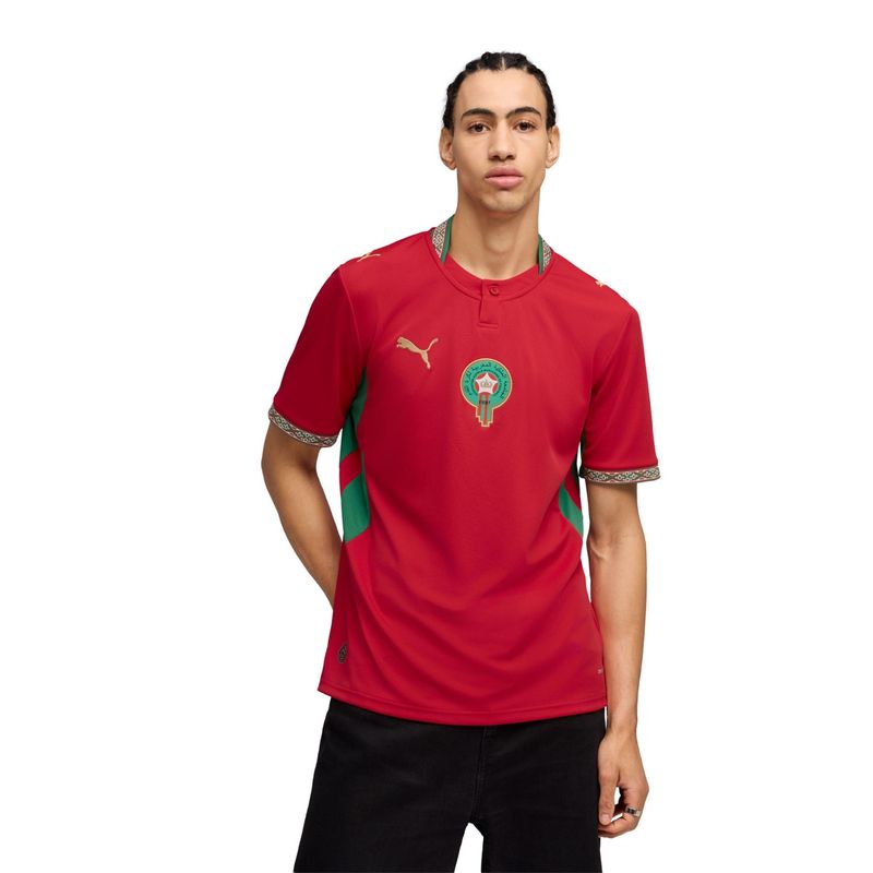 camisa-marrocos-i-2026-puma-torcedor-masculina-vermelha-dourada