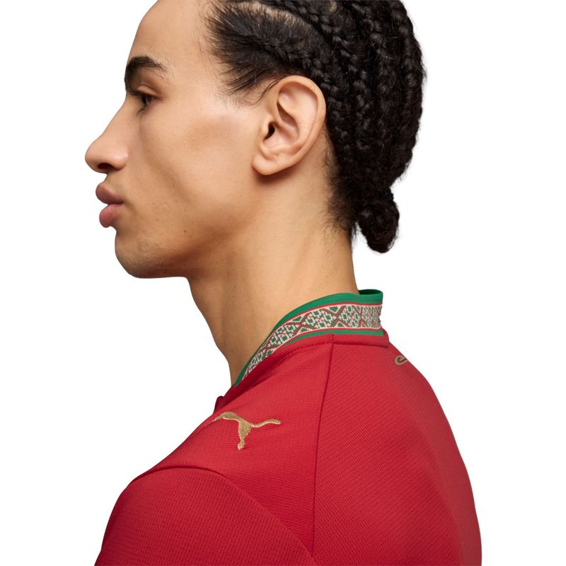 camisa-marrocos-i-2026-puma-torcedor-masculina-vermelha-dourada