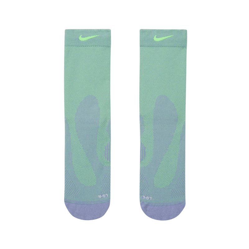 meia-nike-fast-lightweight-crew-unissex-verde-roxa