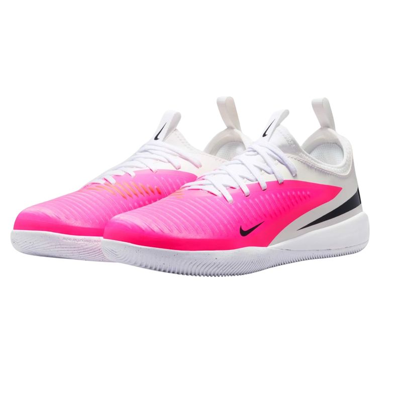 chuteira-futsal-nike-phantom-6-academy-low-infantil-branca-rosa