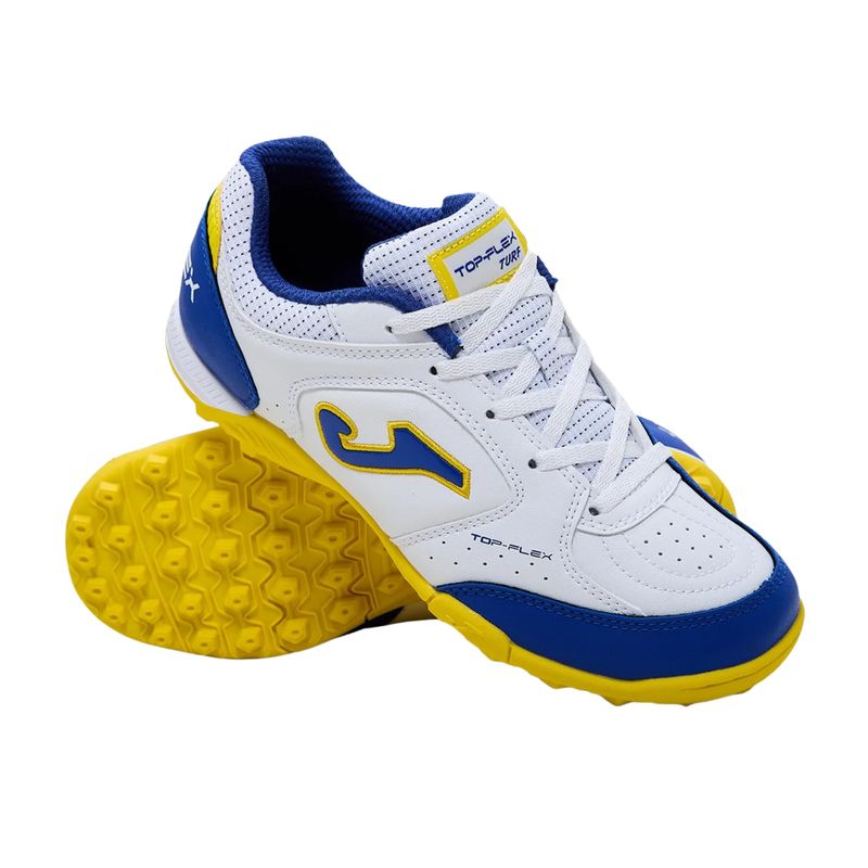 chuteira-society-joma-top-flex-infantil-branco-azul