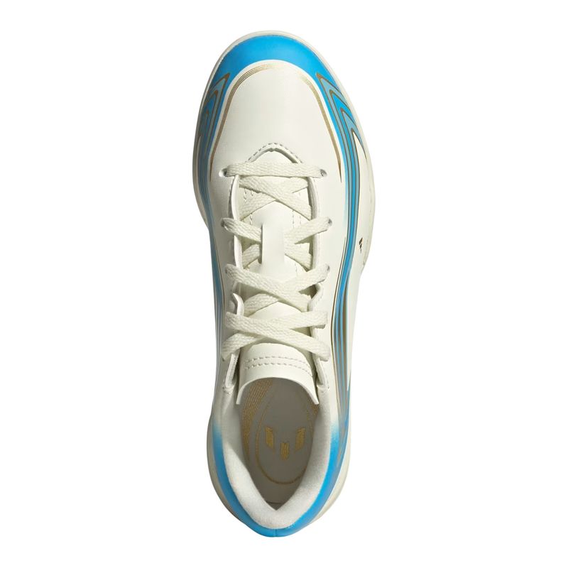 chuteira-society-adidas-f50-messi-club-infantil-bege-azul