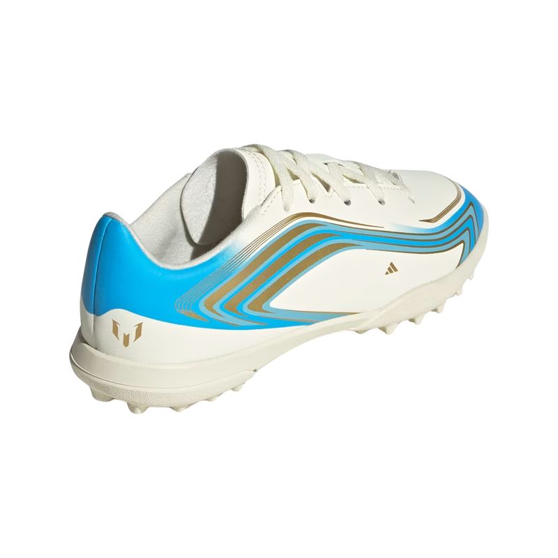 chuteira-society-adidas-f50-messi-club-infantil-bege-azul