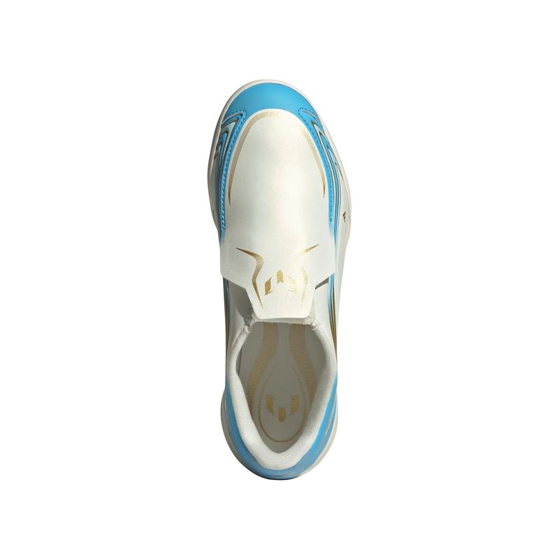 chuteira-society-adidas-f50-messi-league-infantil-bege-azul