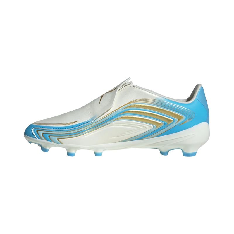 chuteira-campo-adidas-f50-messi-league-infantil-bege-azul