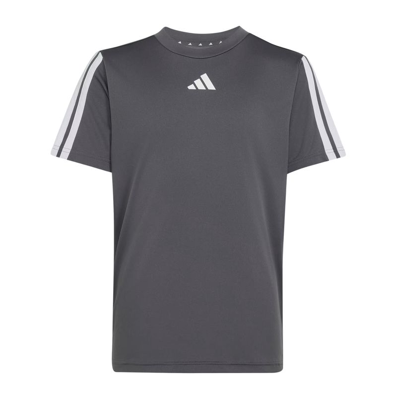 camiseta-adidas-train-essentials-3-listras-infantil-cinza