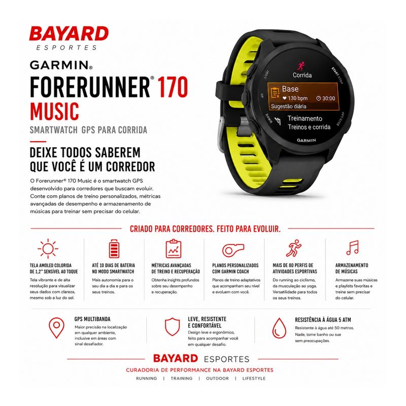 relógio-monitor-cardíaco-garmin-forerunner-170-music-unissex-preto-amarelo