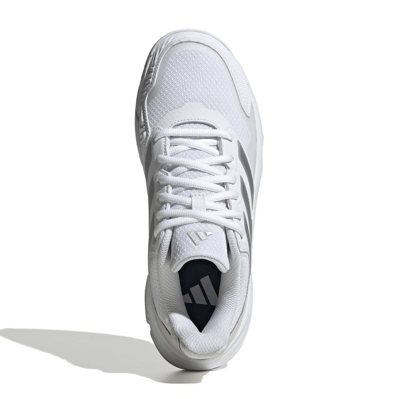 tênis-adidas-courtjam-control-3-quadra-rápida-feminino-branco-prata