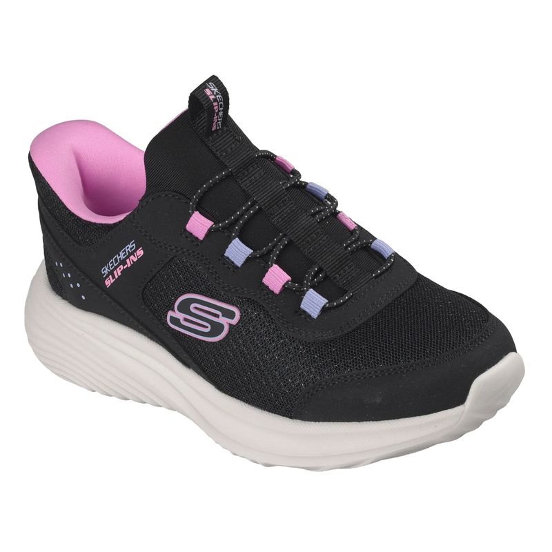 tenis-skechers-bounder-pro-step-one-infantil-preto-rosa