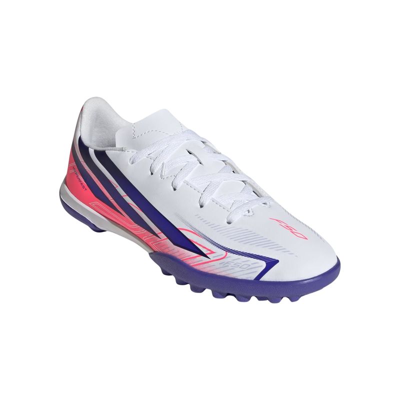 chuteira-society-adidas-f50-hyperfast-club-infantil-branca