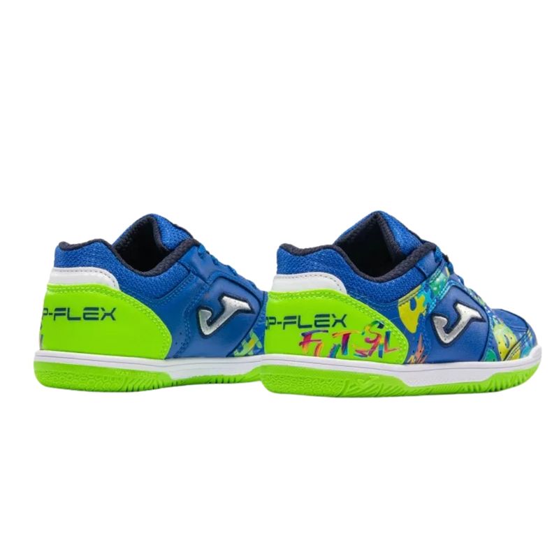 chuteira-futsal-joma-top-flex-infantil-azul-verde