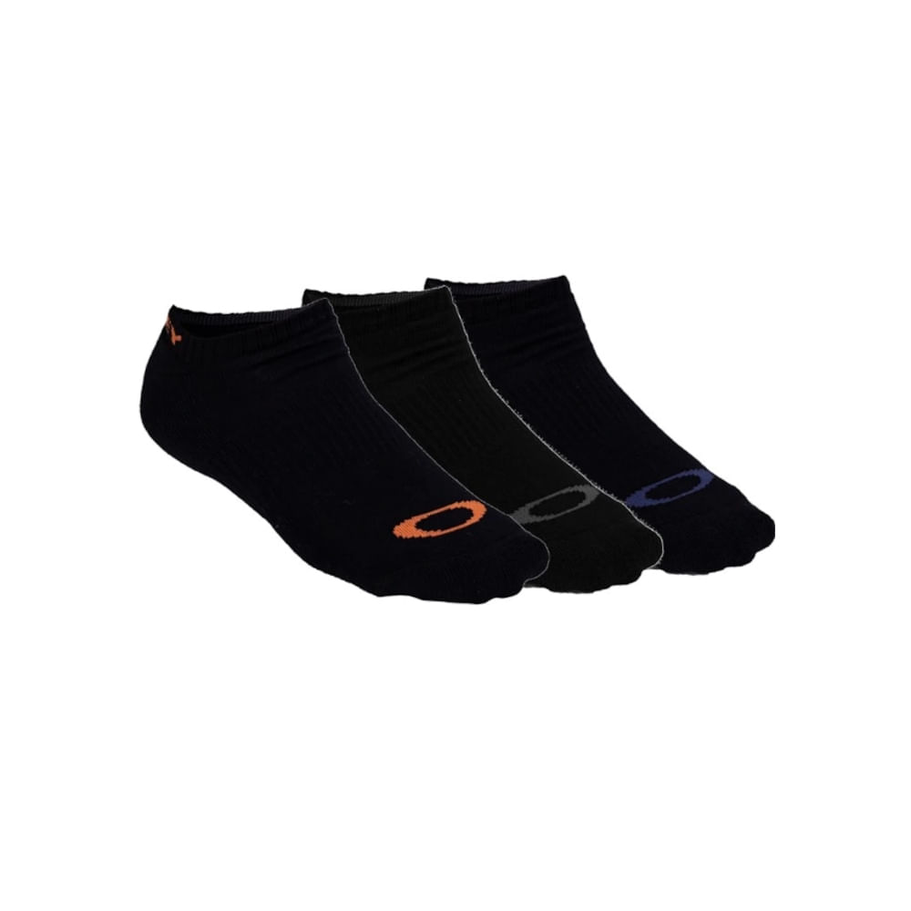 Kit Meias Oakley Bark Low Quarter Masculina - Preta