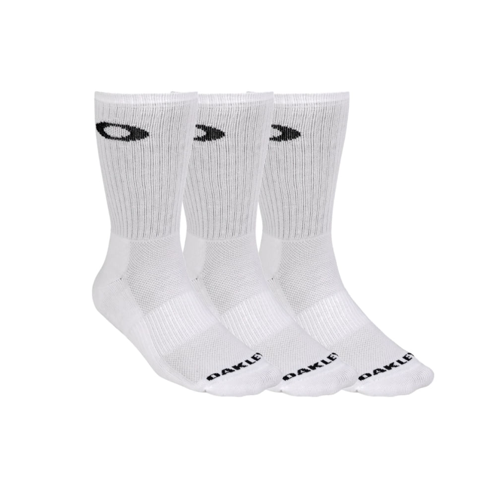 Kit Meias Oakley Essential Crew Masculina - Branca